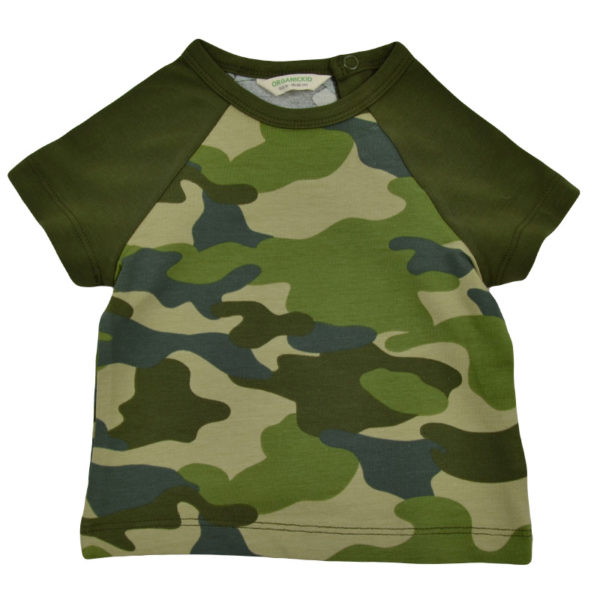 Camo grün bio baby t-shirt